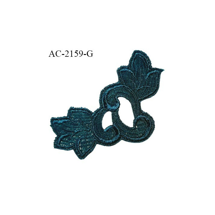 Guipure décor ornement spécial lingerie haut de gamme motif à coudre couleur vert bleu prix à la pièce