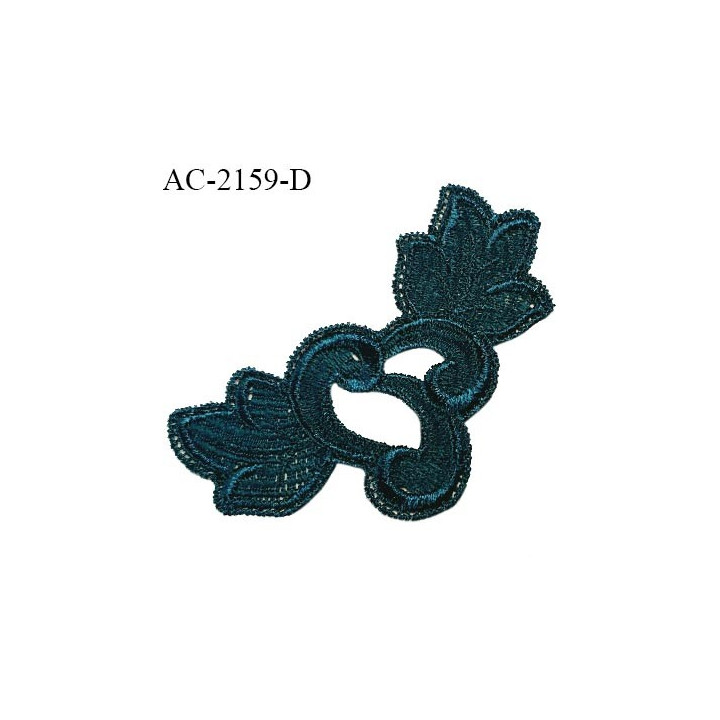 Guipure décor ornement spécial lingerie haut de gamme motif à coudre couleur vert bleu