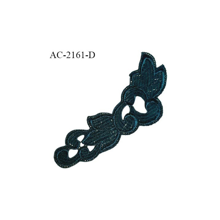 Guipure décor ornement spécial lingerie haut de gamme motif à coudre couleur vert bleu longueur 10 cm largeur 2.5 cm