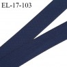 Elastique 16 mm haut de gamme élastique souple allongement +130% doux au toucher couleur bleu marine largeur 16 mm prix au mètre