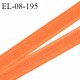 Elastique 8 mm fin spécial lingerie polyamide élasthanne couleur orange grande marque fabriqué en France prix au mètre