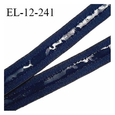 Elastique 12 mm anti-glisse haut de gamme couleur bleu marine largeur 12 mm fabriqué en France prix au mètre