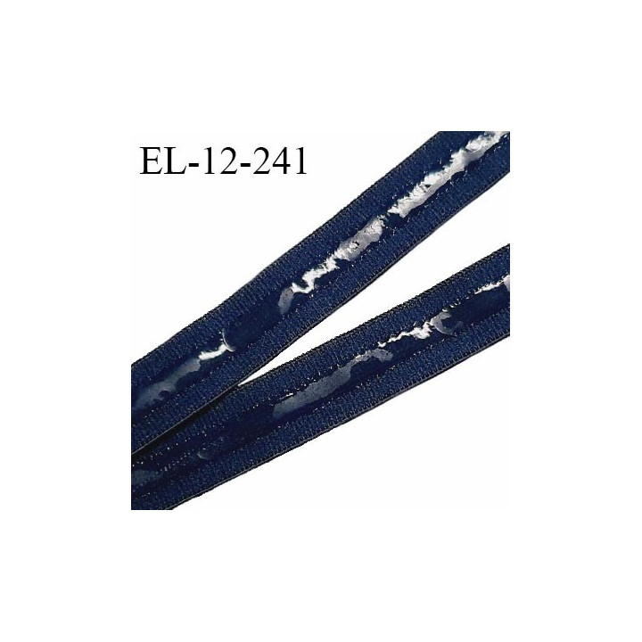 Elastique 12 mm anti-glisse haut de gamme couleur bleu marine largeur 12 mm fabriqué en France prix au mètre