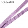 Droit fil à plat 4 mm spécial lingerie et couture du prêt-à-porter polyester couleur mauve fabriqué en France prix au mètre