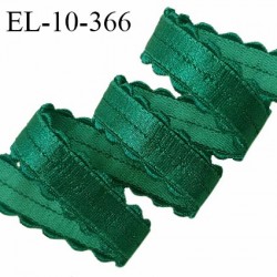 Elastique picot lingerie 10 mm lingerie couleur vert brillant largeur 10 mm allongement +80% prix au mètre