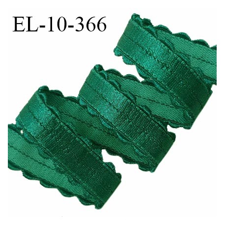 Elastique picot lingerie 10 mm lingerie couleur vert brillant largeur 10 mm allongement +80% prix au mètre