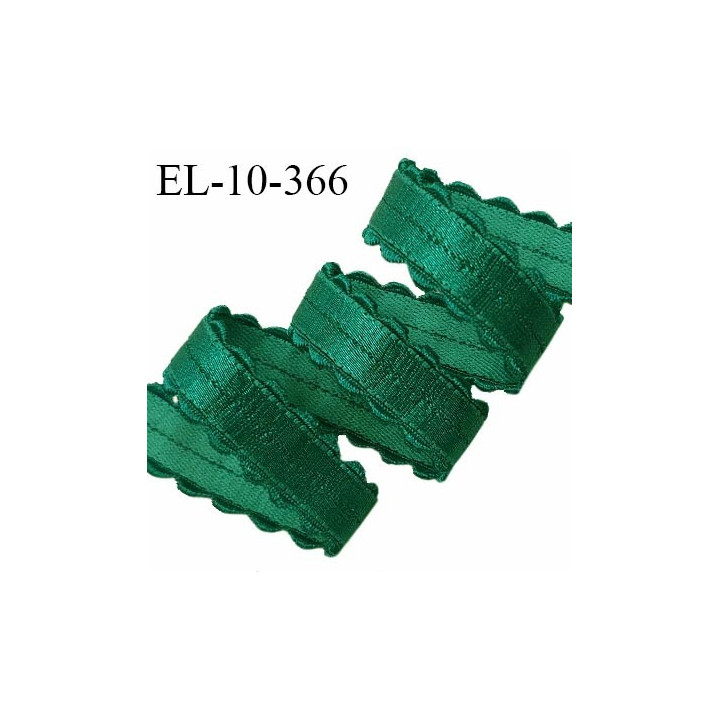 Elastique picot lingerie 10 mm lingerie couleur vert brillant largeur 10 mm allongement +80% prix au mètre