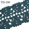 Dentelle broderie 11 cm haut de gamme largeur 11 cm couleur vert bleu prix pour un mètre