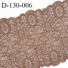 Dentelle lycra extensible couleur marron glacé largeur 13 cm prix au mètre