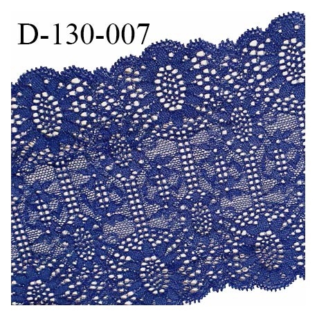 Dentelle lycra extensible couleur bleu royal largeur 13 cm prix au mètre