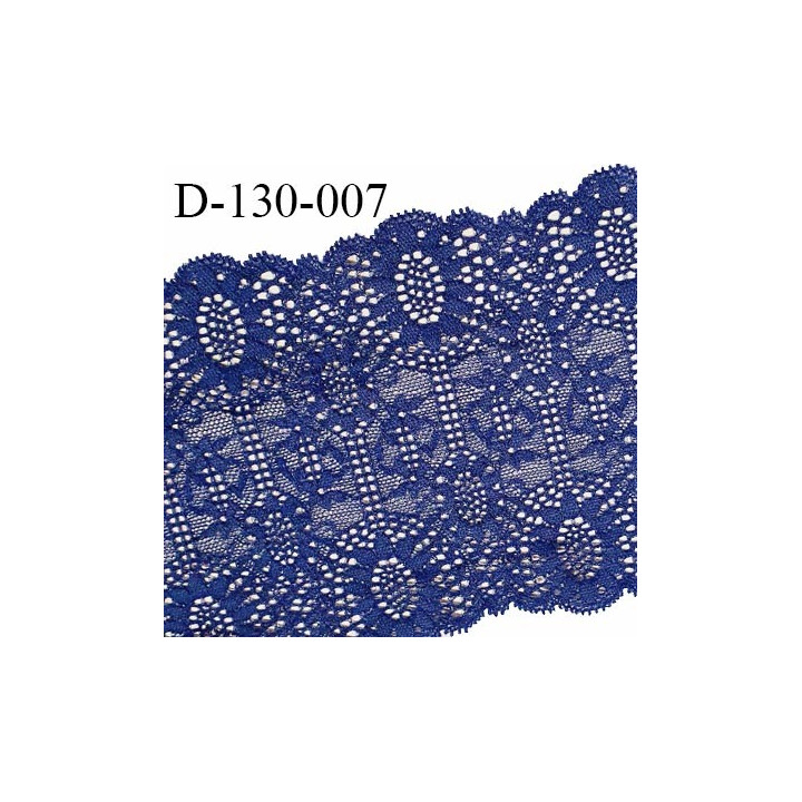 Dentelle lycra extensible couleur bleu royal largeur 13 cm prix au mètre