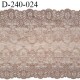 Tissu dentelle 23 cm extensible haut de gamme largeur 23 cm couleur marron glacé prix pour 1 mètre
