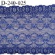 Tissu dentelle 23 cm extensible haut de gamme largeur 23 cm couleur bleu royal prix pour 1 mètre