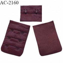 Agrafe 38 mm attache SG haut de gamme couleur prune 3 rangées 2 crochets largeur 38 mm hauteur 57 mm prix à l'unité