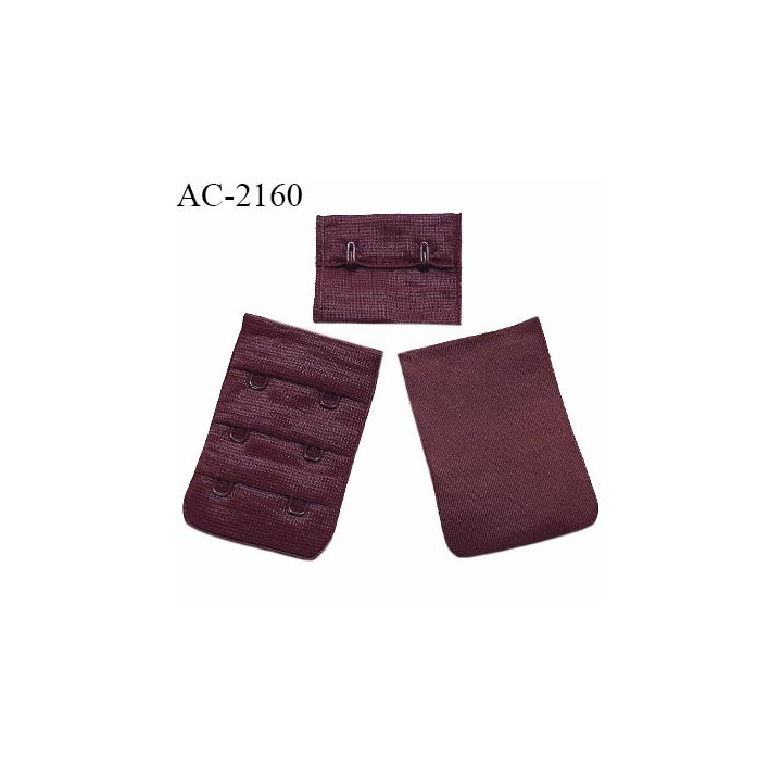 Agrafe 38 mm attache SG haut de gamme couleur prune 3 rangées 2 crochets largeur 38 mm hauteur 57 mm prix à l'unité