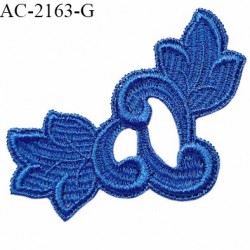 Guipure décor ornement spécial lingerie haut de gamme motif à coudre couleur bleu royal
