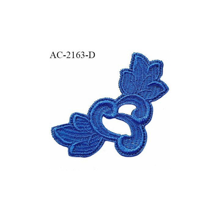 Guipure décor ornement spécial lingerie haut de gamme motif à coudre couleur bleu royal