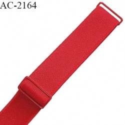 Bretelle lingerie SG 18 mm très haut de gamme avec 2 barrettes couleur rouge coquelicot prix à la pièce