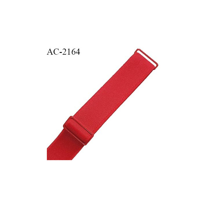Bretelle lingerie SG 18 mm très haut de gamme avec 2 barrettes couleur rouge coquelicot prix à la pièce