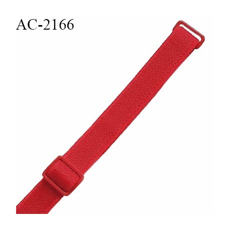 Bretelle lingerie SG 10 mm très haut de gamme avec 2 barrettes couleur rouge coquelicot prix à la pièce