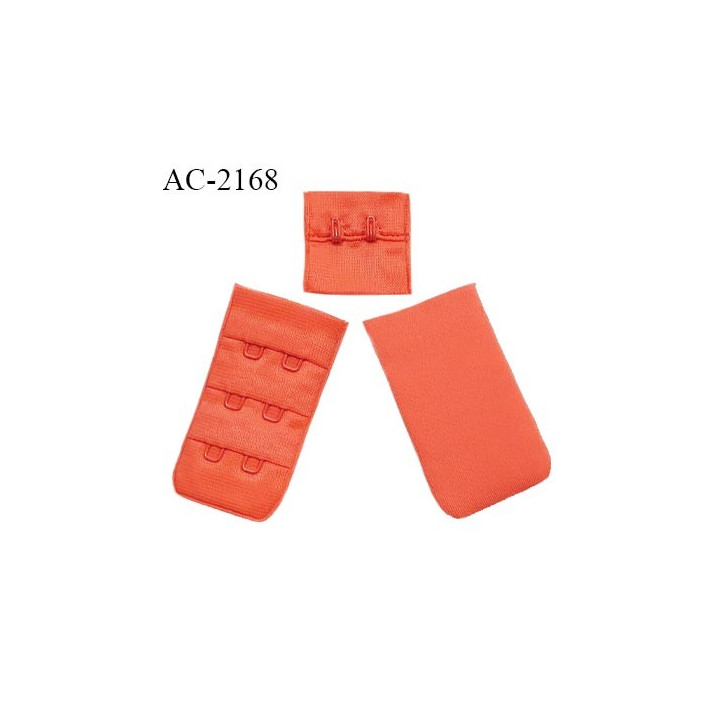 Agrafe 30 mm attache SG haut de gamme couleur orange corail ou clémentine 3 rangées 2 crochets prix au mètre
