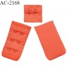 Agrafe 30 mm attache SG haut de gamme couleur orange corail ou clémentine 3 rangées 2 crochets prix au mètre