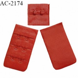 Agrafe 30 mm attache SG haut de gamme couleur rouge fraise 3 rangées 2 crochets largeur 30 mm hauteur 55 mm prix au mètre