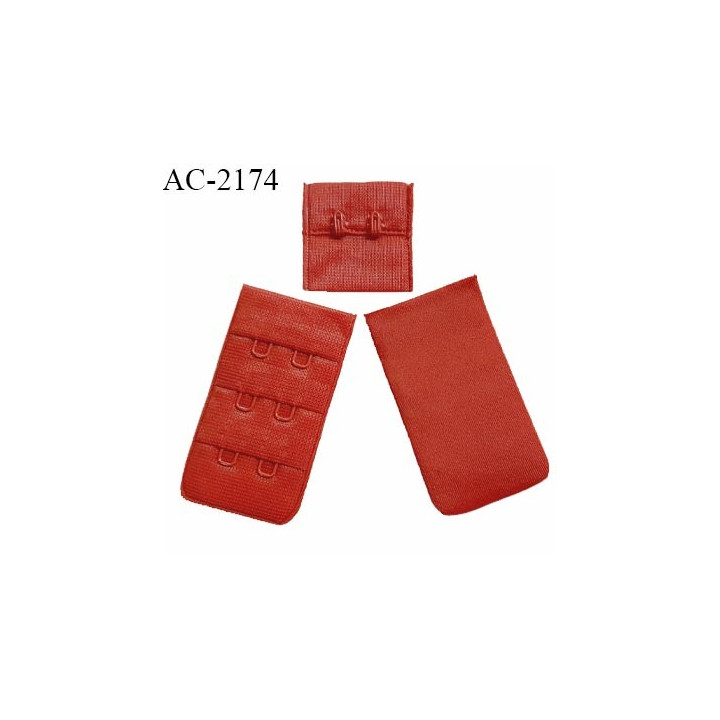Agrafe 30 mm attache SG haut de gamme couleur rouge fraise 3 rangées 2 crochets largeur 30 mm hauteur 55 mm prix au mètre