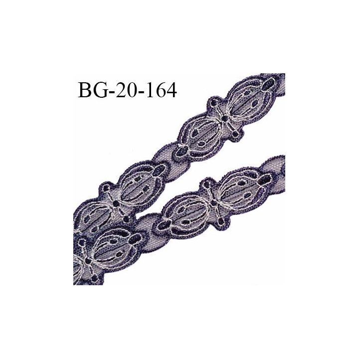 Galon dentelle ruban guipure 20 mm couleur violet grisé largeur 20 mm prix au mètre