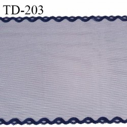 Dentelle brodée 22 cm haut de gamme couleur bleu marine largeur 22 cm prix pour un mètre