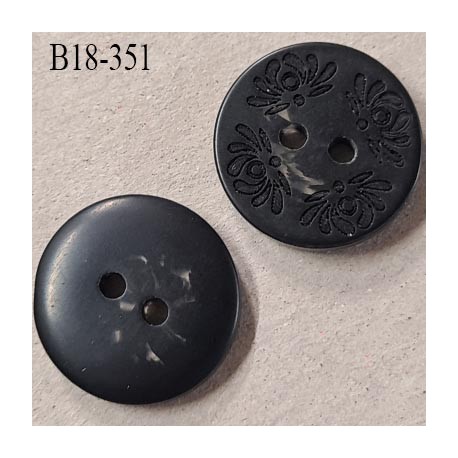 Destockage Bouton 18 mm en pvc couleur noir 2 trous diamètre 18 mm épaisseur 4 mm prix à la pièce