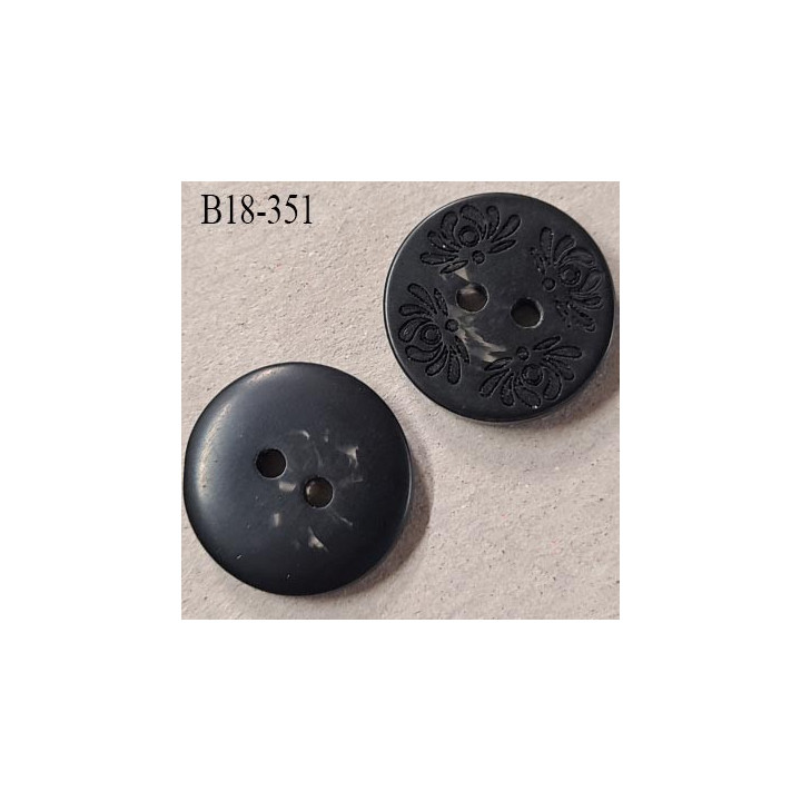 Destockage Bouton 18 mm en pvc couleur noir 2 trous diamètre 18 mm épaisseur 4 mm prix à la pièce