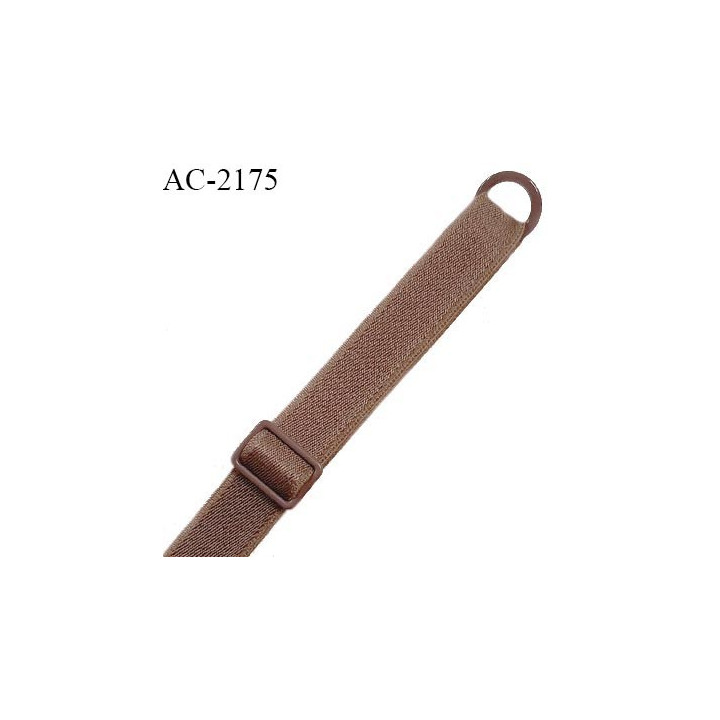 Bretelle lingerie SG 10 mm très haut de gamme avec 1 barrette et 1 anneau couleur marron glacé prix à la pièce