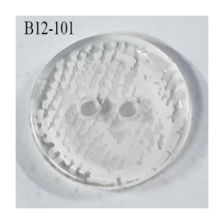 Bouton 12 mm en pvc couleur blanc et translucide 2 trous diamètre 12 mm épaisseur 2 mm prix à la pièce