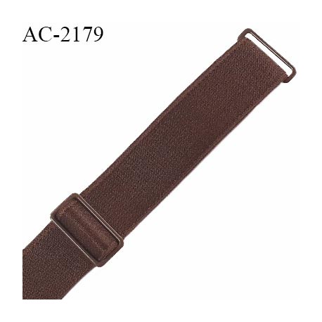 Bretelle lingerie SG 18 mm très haut de gamme avec 2 barrettes couleur marron largeur 18 mm longueur 35 cm prix à la pièce