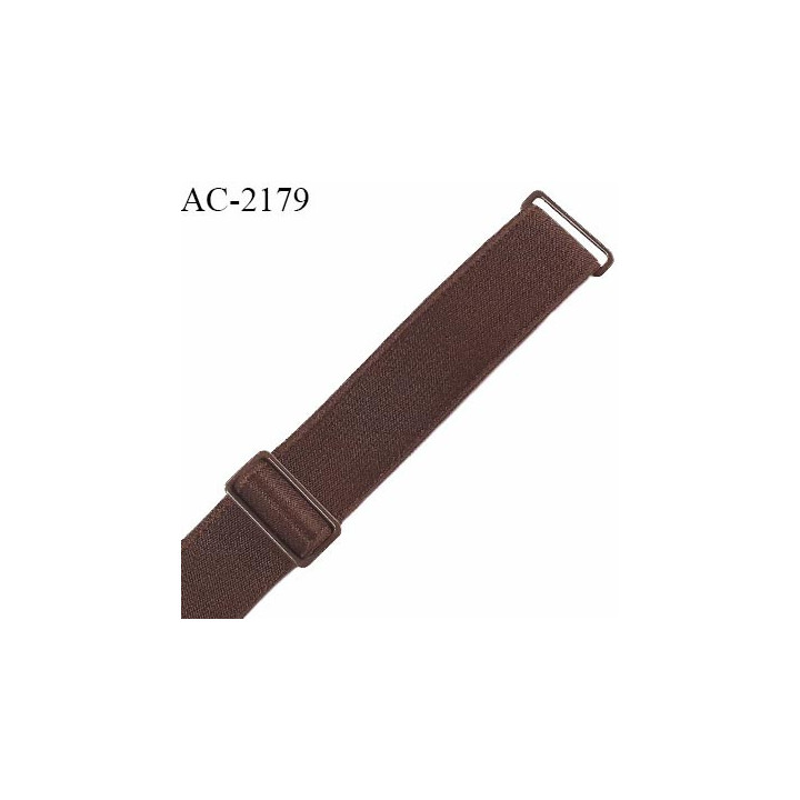 Bretelle lingerie SG 18 mm très haut de gamme avec 2 barrettes couleur marron largeur 18 mm longueur 35 cm prix à la pièce