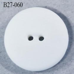 Bouton 27 mm pvc blanc mat sur une face et l'autre brillant diamètre 27 mm 2 trous épaisseur 6 mm prix à la pièce
