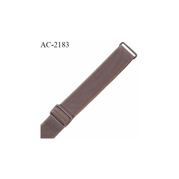 Bretelle lingerie SG 18 mm très haut de gamme avec 2 barrettes couleur marron glacé largeur 18 mm longueur 23 cm prix à la pièce