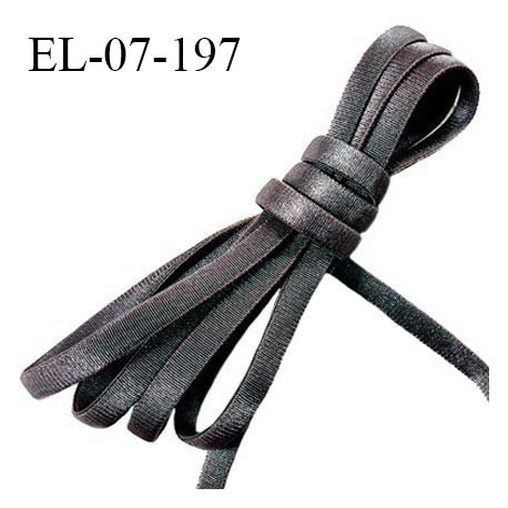 Elastique 7 mm lingerie haut de gamme fabriqué en France couleur gris foncé satiné légèrement bombé largeur 7 mm prix au mètre