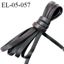 Elastique 5 mm lingerie haut de gamme fabriqué en France couleur gris foncé satiné largeur 5 mm légèrement bombé prix au mètre