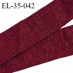 Elastique 35 mm spécial lingerie couleur bordeaux haut de gamme largeur 35 mm prix au mètre