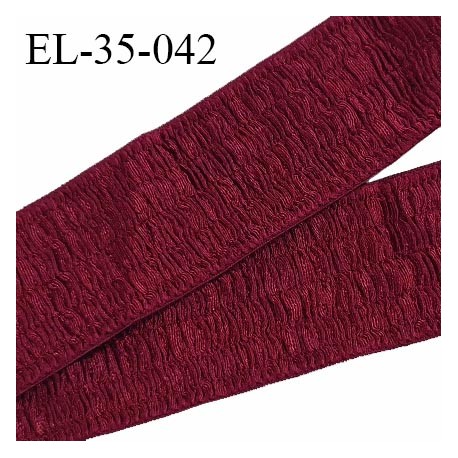 Elastique 35 mm spécial lingerie couleur bordeaux haut de gamme largeur 35 mm prix au mètre