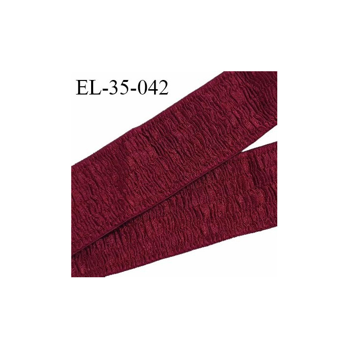 Elastique 35 mm spécial lingerie couleur bordeaux haut de gamme largeur 35 mm prix au mètre