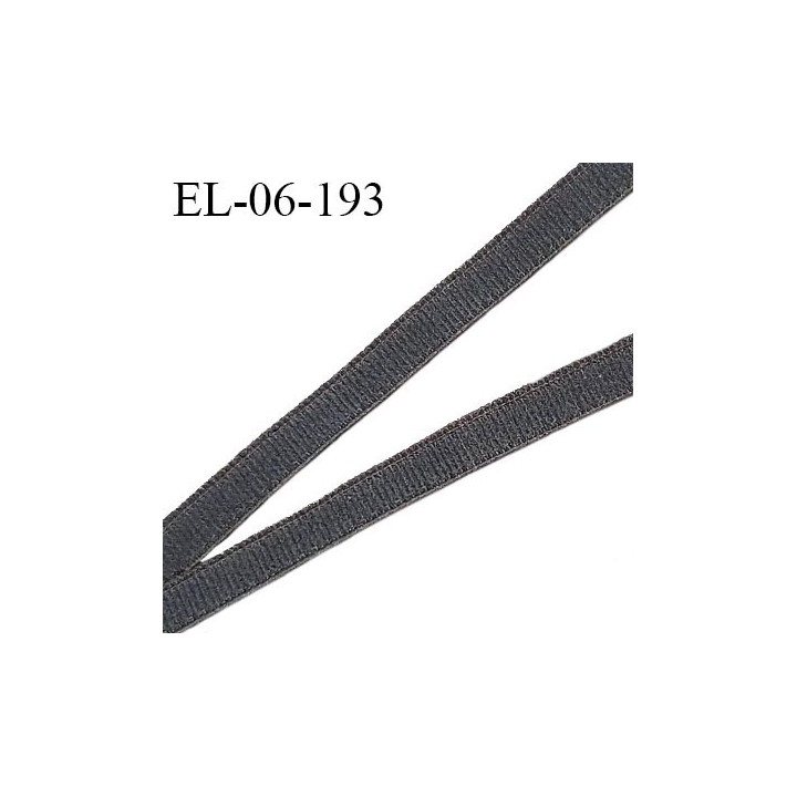Elastique 6 mm lingerie haut de gamme élastique souple allongement +130% couleur gris largeur 6 mm prix au mètre