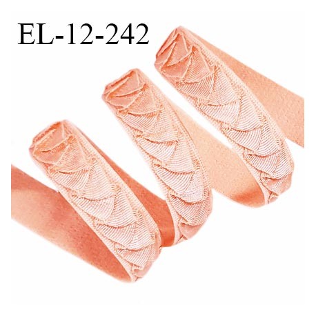 Elastique lingerie 12 mm haut de gamme couleur vieux rose largeur 12 mm allongement +70% prix au mètre