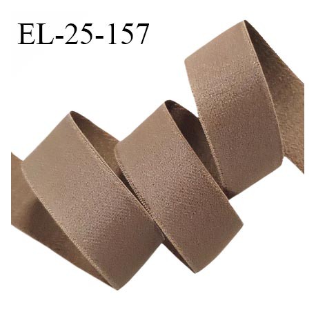 Elastique 24 mm lingerie haut de gamme couleur marron glacé bonne élasticité très doux au toucher prix au mètre
