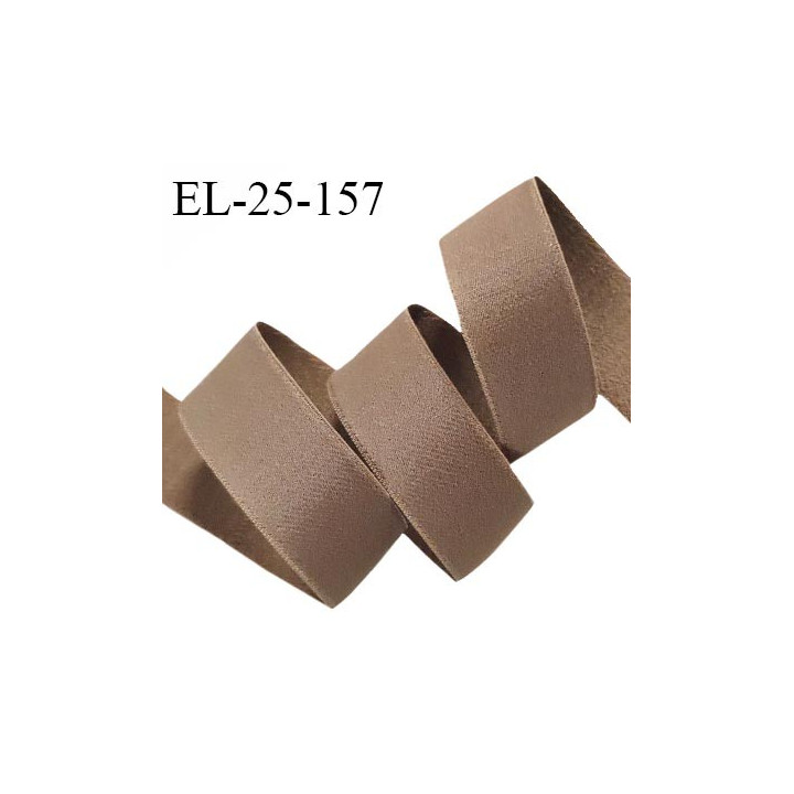 Elastique 24 mm lingerie haut de gamme couleur marron glacé bonne élasticité très doux au toucher prix au mètre