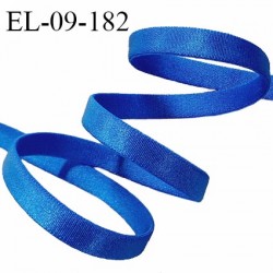 Elastique 9 mm lingerie haut de gamme fabriqué en France couleur bleu électrique satiné légèrement bombé prix au mètre