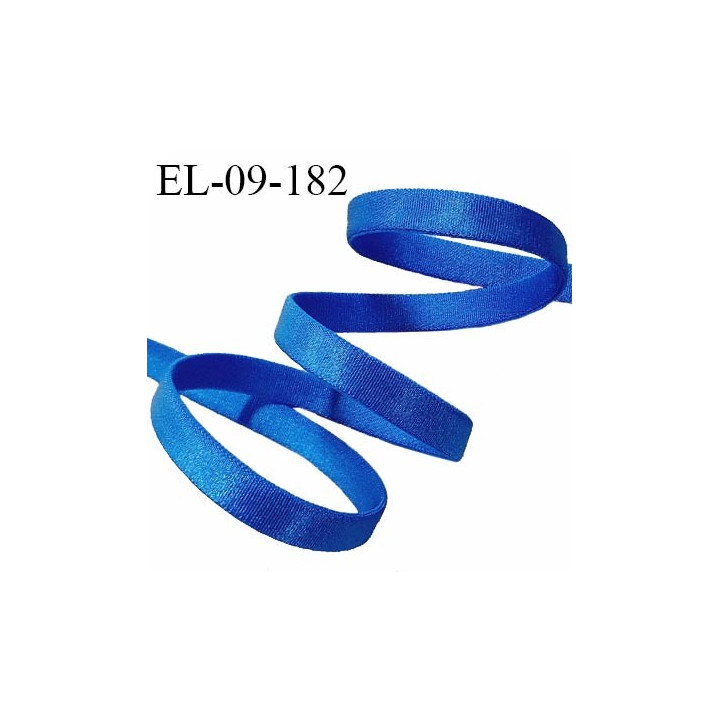Elastique 9 mm lingerie haut de gamme fabriqué en France couleur bleu électrique satiné légèrement bombé prix au mètre