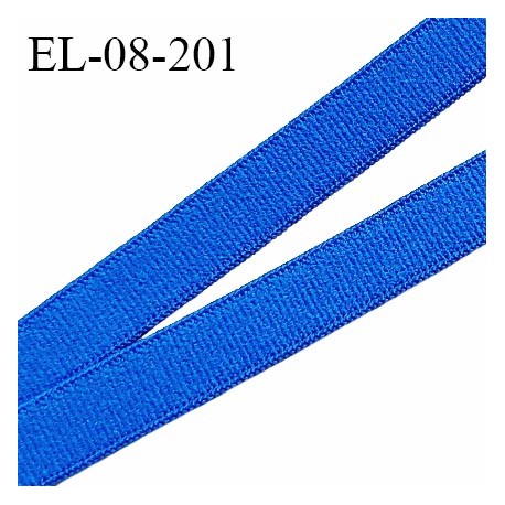 Elastique lingerie 8 mm haut de gamme couleur bleu électrique largeur 8 mm allongement +140% prix au mètre